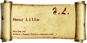 Hesz Lilla névjegykártya